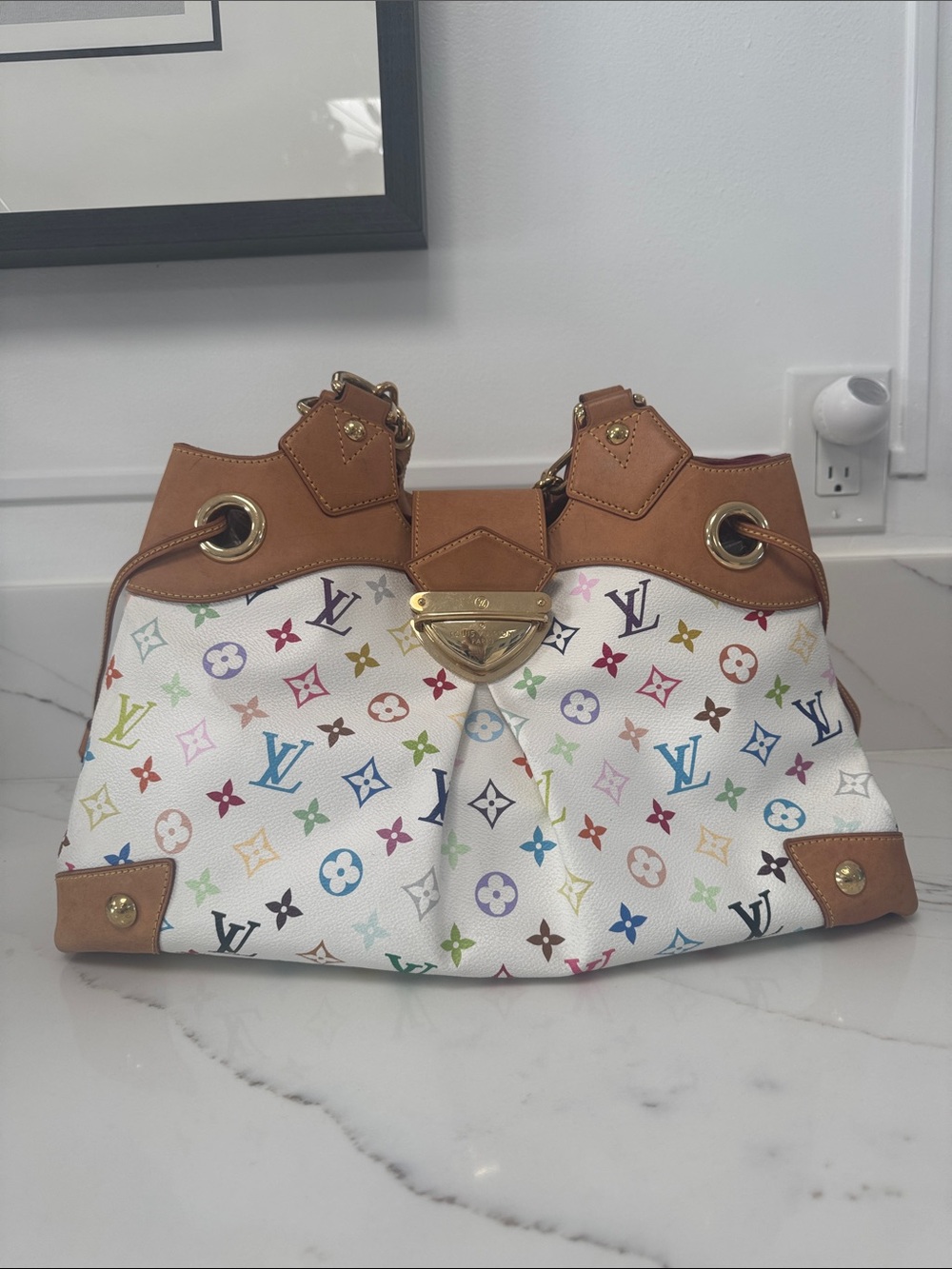 Louis Vuitton White Multicolor Monogram  Ursula Vintage 2008